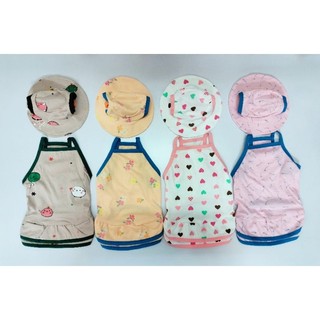 Combo Váy + Nón Chó Mèo, vải thun cotton