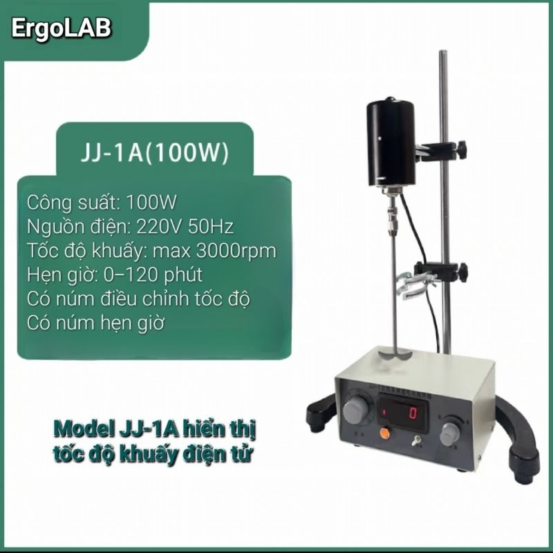 MÁY KHUẤY ĐŨA JJ-1 60W 100W 300W, máy khuấy cần JJ-1A JJ-1H, máy khuấy hóa chất tốc độ cao 3000rpm
