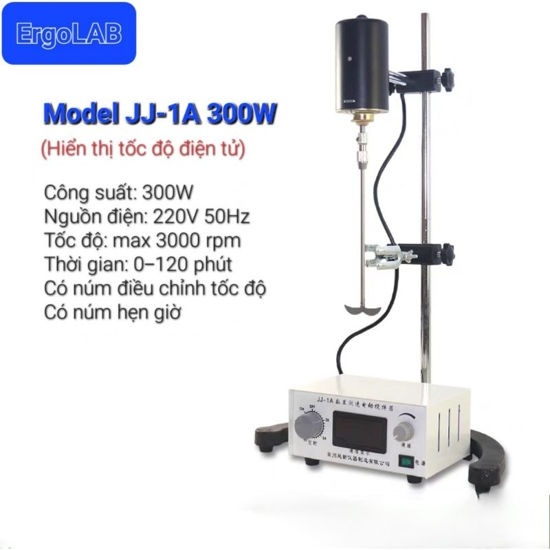MÁY KHUẤY ĐŨA JJ-1 60W 100W 300W, máy khuấy cần JJ-1A JJ-1H, máy khuấy hóa chất tốc độ cao 3000rpm