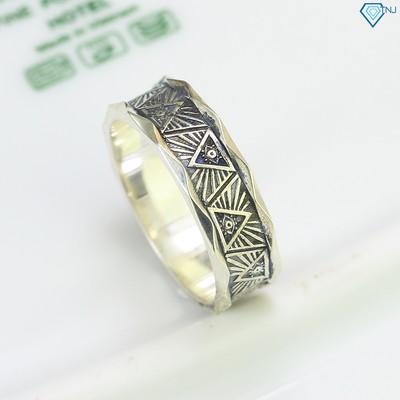 Nhẫn bạc nam hoạ tiết thiên nhãn màu xi bạc thái phong cách cá tính NNA0584 - Trang Sức TNJ
