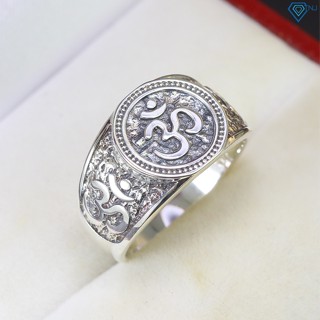 Nhẫn nam bạc thật chữ Om xi bạc thái phong thuỷ bình an phong cách sang trọng NNA585 - Trang Sức TNJ