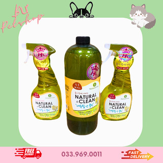 Xịt khử mùi diệt khuẩn vật dụng cho chó mèo natural & clean