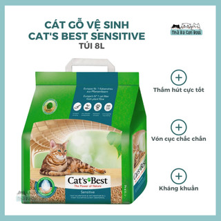 [Cát Gỗ] Cát Vệ Sinh Cho Mèo Cat's Best (Catbest/ Catsbest/ Cat’sbest) Sensitive Bao 8L