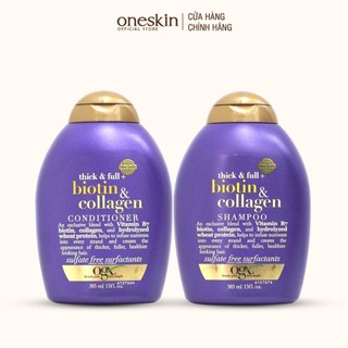 Dầu gội xả OGX Thick Full Biotin Collagen phục hồi, chống rụng, kích mọc tóc 385ML