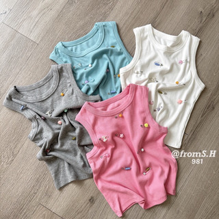Áo Ba Lỗ Khuy Cài Siêu Cute