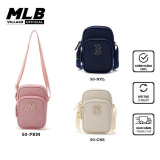 Túi MLB Chính Hãng - Túi MLB [KID] Diamond Monogram PU Emboss Cell Phone 7ACRMDD4N