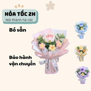 Bó hoa hồng len đan sẵn làm quà tặng sinh nhật người yêu, tặng sinh nhật mẹ
