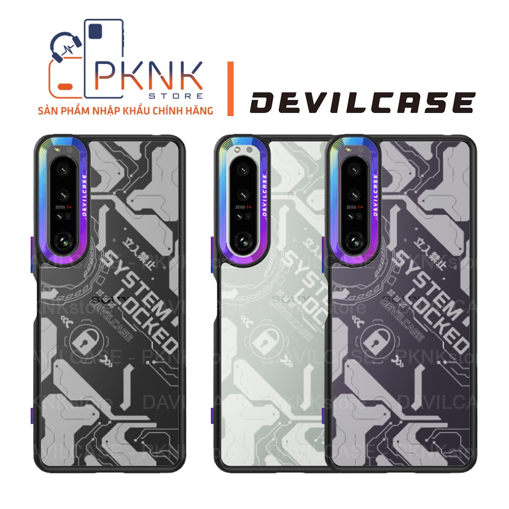 Ốp Lưng Devilcase Sony Xperia 1 IV I Phiên Bản Lite SYSTEM LOCKER (Khung Đen + Phím Titan + Camera T