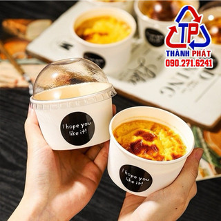 50 Ly giấy trắng 240ml ( 8oz) dùng đựng kem khói ,chè, súp, nước cốt, bông lan trứng muối