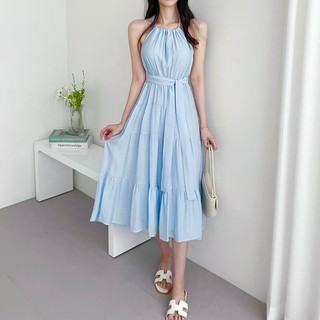 Đầm yếm maxi trắng tầng, váy maxi đi biển xuongvnxk vnxk (kèm hình thật)