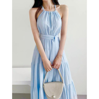 Đầm yếm maxi trắng tầng, váy maxi đi biển xuongvnxk vnxk (kèm hình thật)