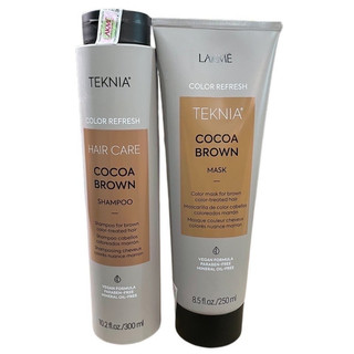 Bộ Dầu gội và Kem hấp dành cho tóc màu Nâu Cocoa Brown Teknia Lakme 300ml/250ml ( New 2022 )