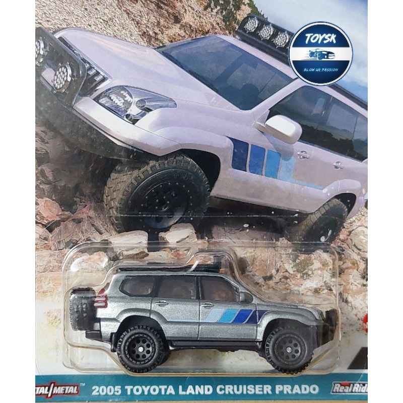 Toysk xe mô hình 2005 Toyota Land Cruiser Prado Hotwheels Premium Bạc tỷ lệ 1:64