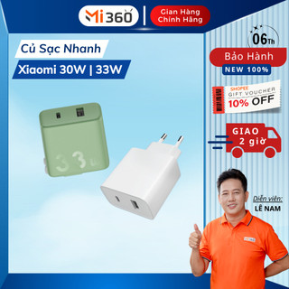 Củ Sạc Nhanh Xiaomi 30W | 33W Chính Hãng -  2 Cổng USB-A và USB type C - Chuẩn Sạc Nhanh
