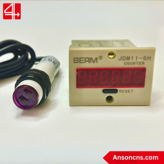 Bộ đếm counter màn hình led hiển thị 6 số hiệu berm 24vdc/ 220vac