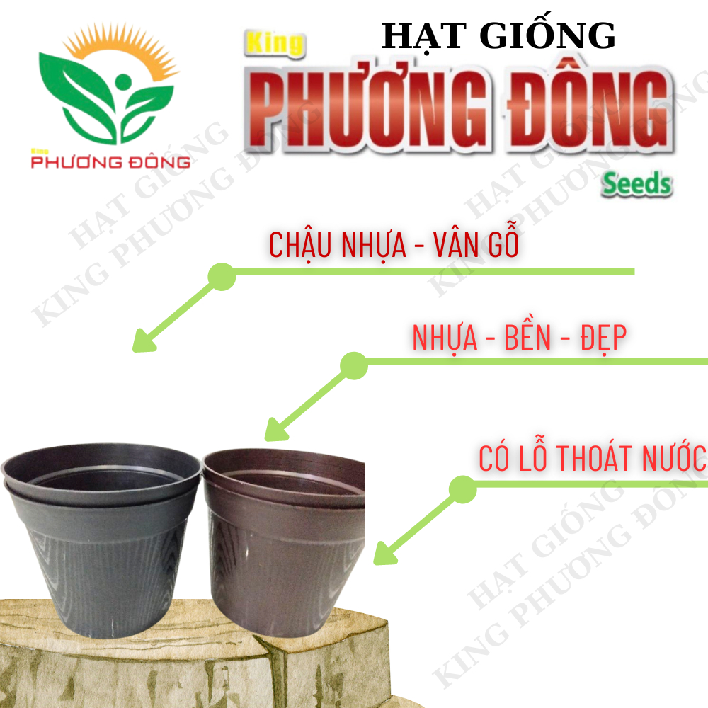 Chậu Nhựa - Vân Gỗ size 15