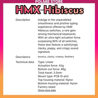 Switch HMX Hibicus linear switch Công Tắc Bàn Phím Cơ Polabe Store
