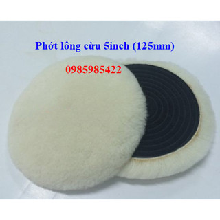 Lông cừu đánh bóng 3m 5inch 125mm, phớt đánh bóng lông cừu 1 mặt, đánh bóng sơn ô tô, xe máy chăm sóc xe sonquangphu8856