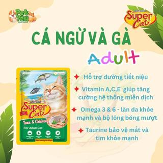 Pate cho mèo SuperCat gói 85gr date 3.4.5 năm 2026