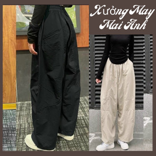  Quần Hộp Ống Rộng Parachute Harem Quần Thụng Vintage Quần Dài Vải kaki Cao Cấp Bigsize 