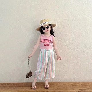 (8-20kg) sỉ set bộ áo thun 3 lỗ quần kẻ đi biển đi chơi mềm mát, set thô thêu hoa bé gái Jane kids