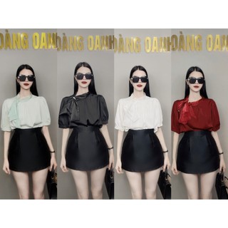 Áo sơ mi cộc tay,cộc tay cổ nơ