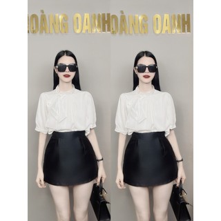Áo Sơ Mi Cộc Tay,Cộc Tay Cổ Nơ