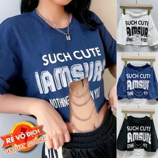 Áo croptop phối xích cá tính