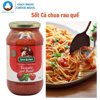 Sốt mì ý sốt mì spaghetti vị cà chua và rau quế thương hiệu San Remo 500g