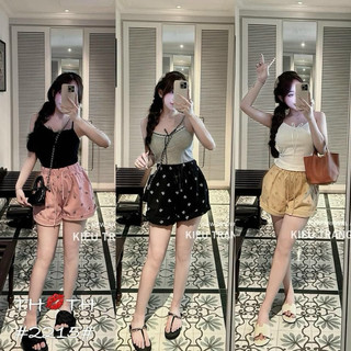 Quần short jean, cạp chun co dãn, hoạ tiết nơ xinh xắn MS135