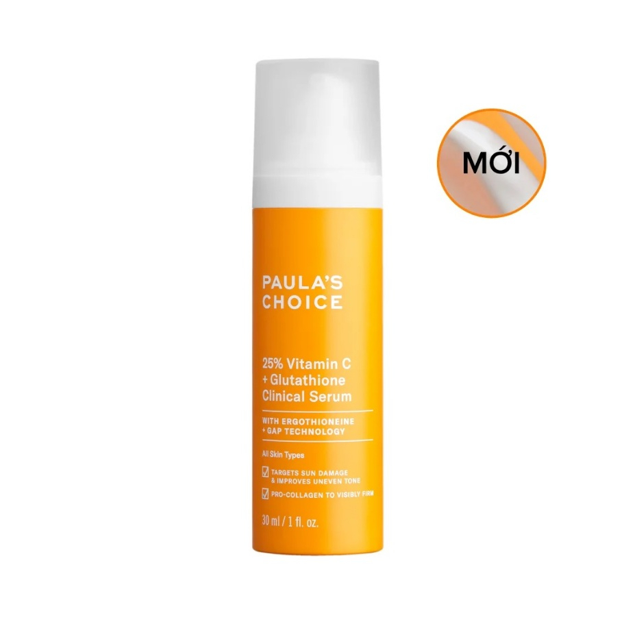 [NEW 2024] Tinh Chất Làm Sáng Da và Mờ Nám Chuyên Sâu Chứa 25% Vitamin C + Glutathione Clinical Serum Paula Choice 30ml