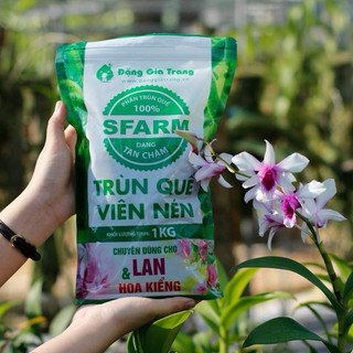 Phân trùn quế SFARM viên nén Cao cấp Đặng gia trang túi 1kg