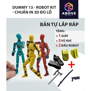 Mô hình DUMMY 13 Kit TỰ LẮP RÁP in 3D đầy đủ khớp chuyển động siêu thật linh hoạt, mô hình tỷ lệ 1/12