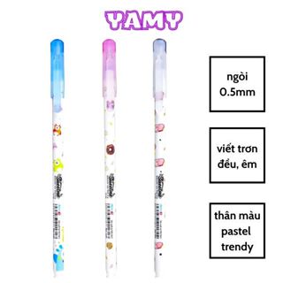 Combo 5/10/20/30 Bút bi THIÊN LONG dạng bút nến ngòi trơn mực xanh, đen