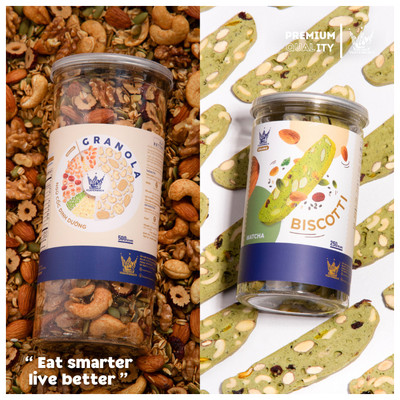 [Combo Ăn vặt Healthy] Granola 500gr + Biscotti Trà xanh 250gr VUA YẾN MẠCH