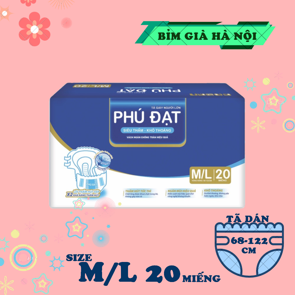 <Lẻ> Tã già Phú Đạt ML20 XL20 siêu thấm #onys #phú đạt ML10 XL10 #tã già phú đạt #bỉm phú đạt #bỉm già #phú đạt #honey