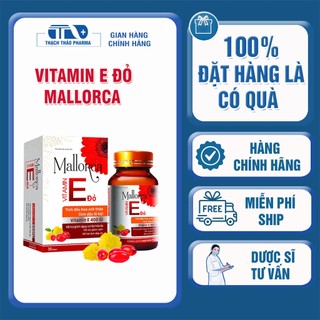VITAMIN E ĐỎ MALLORCA 400IU - ĐẸP DA, GIẢM NÁM, CHỐNG LÃO HOÁ - LỌ 30 VIÊN