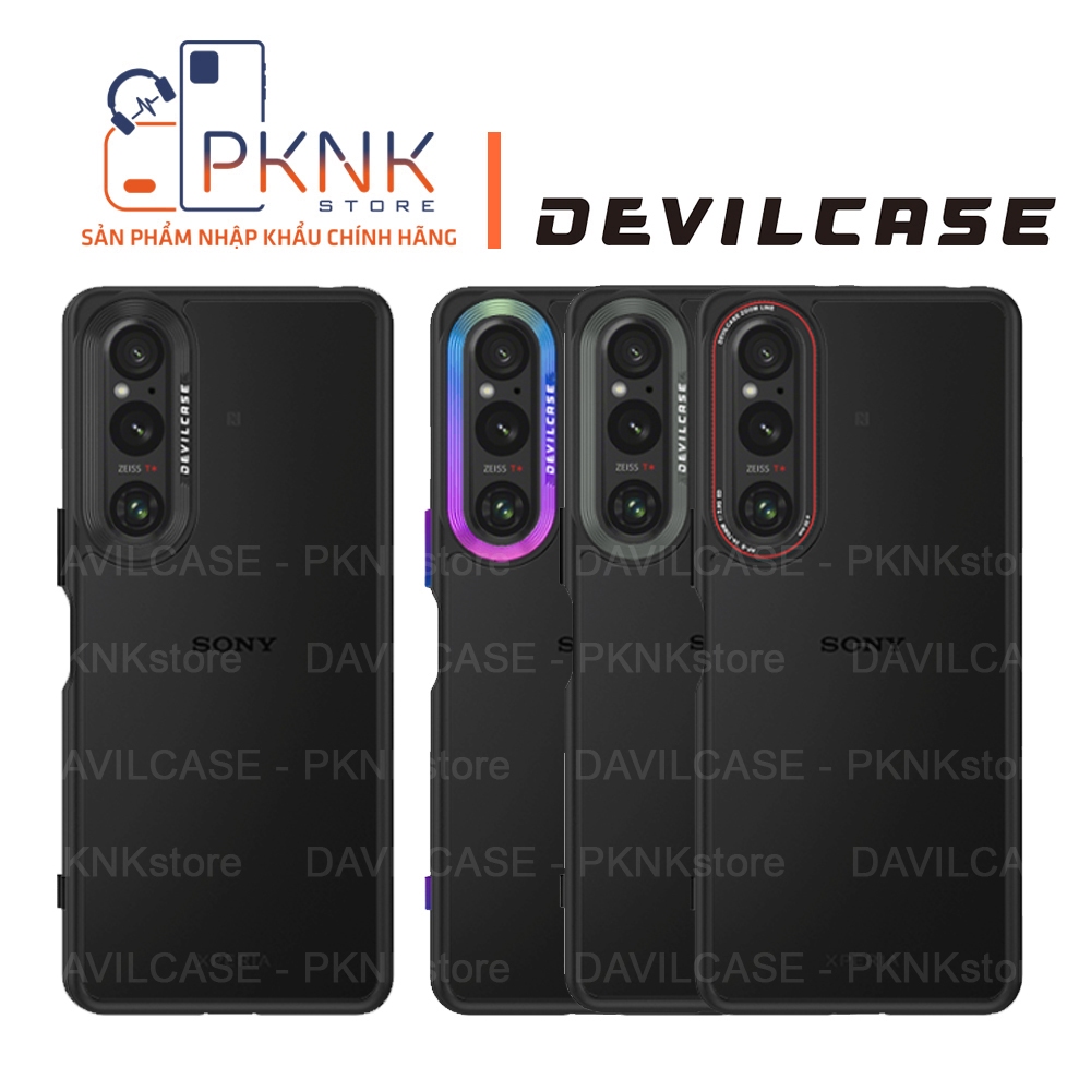 Ốp Lưng Devilcase Sony Xperia 1 V I Phiên Bản Lite (Khung Đen + Phím... + Camera ...)