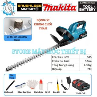 Máy cắt tỉa hàng rào cây cảnh MAKITA 21V, máy cắt tỉa dùng pin, công suất 2500W, động cơ không chổi than siêu bền