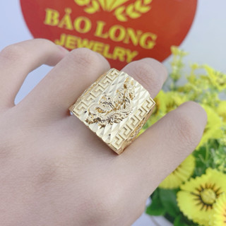 Nhẫn Nam Rồng Vàng Mạ Vàng 18k Cao Cấp, Sáng Đẹp, Bền Màu