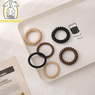 Thun cột tóc - cột tóc lò xo cho nữ Hàn Quốc dễ thương đơn giản màu trà sữa Hottrend 2023 XoHa.House
