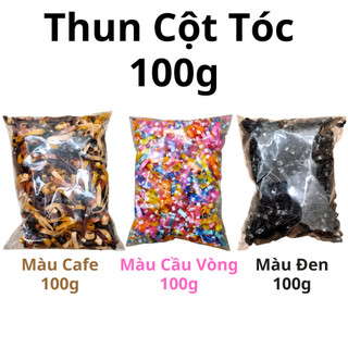 Thun cột tóc, Bịt 100gr , thun cột tóc cho Mẹ và bé mix nhiều màu xinh xắn - 100gr