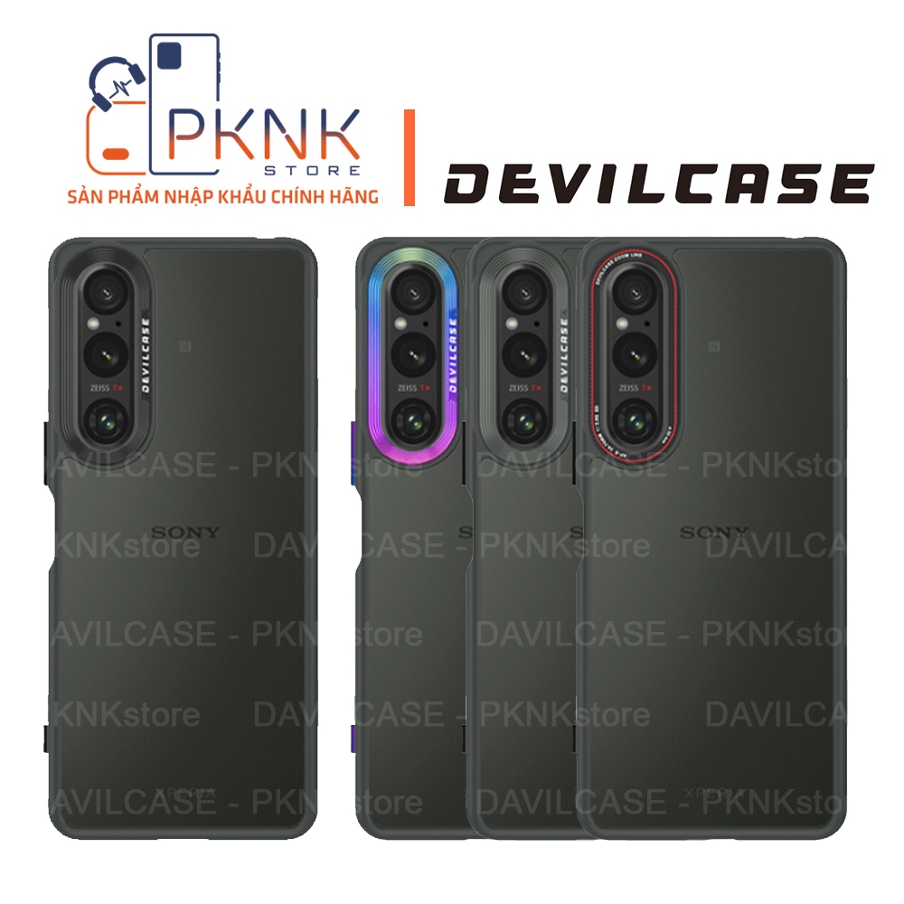 Ốp Lưng Devilcase Sony Xperia 1 V I Phiên Bản Lite (Khung Xanh Lục + Phím... + Camera ...)