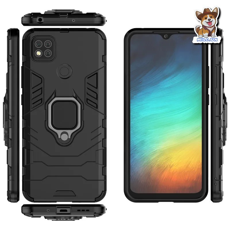 Ốp Vỏ Giáp Ironman Xiaomi Redmi 9C /10A kèm Iring cao cấp