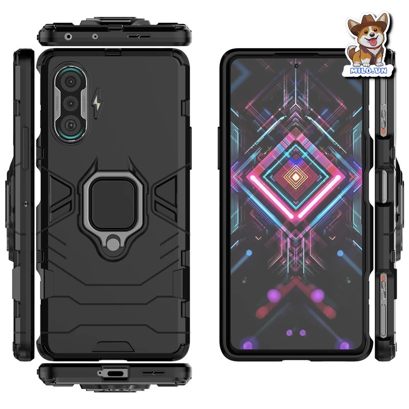 Ốp Vỏ Giáp Ironman Xiaomi Redmi K40 Gaimg / Poco F3 GT kèm Iring cao cấp