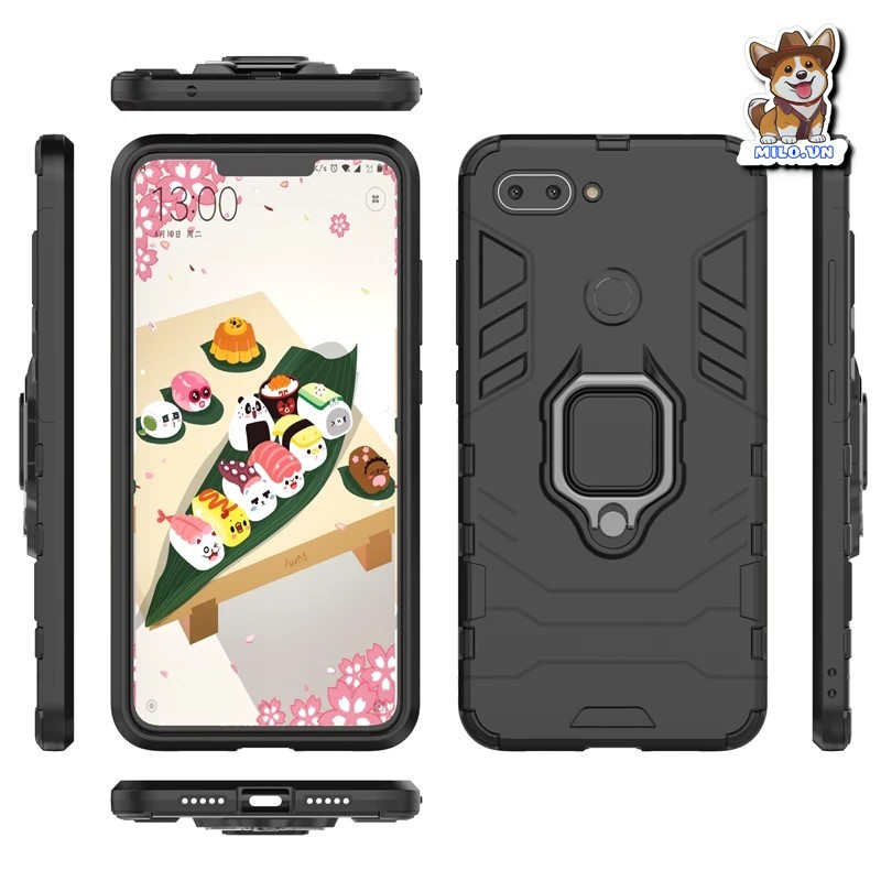 Ốp Vỏ Giáp Ironman Xiaomi Mi 8 Lite kèm Iring cao cấp