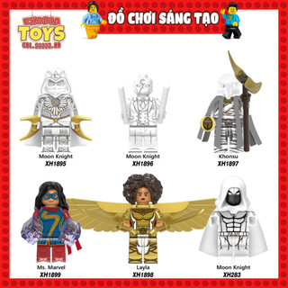Xếp hình Minifigure Marvel Siêu anh hùng Moon Knight Hiệp sĩ ánh trăng, Layla và Khonsu - X1895 X1896 X1897 X1898