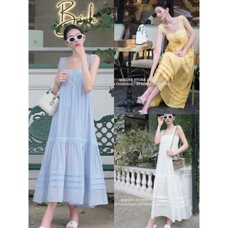 Đầm maxi dáng suông hai dây viền ren siêu yêu