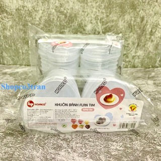 10 KHUÔN BÁNH FLAN IN HÌNH TRÁI TIM, PUDDING, RAU CÂU - KHUÔN BÁNH FLAN TRÁI TIM CÓ NẮP – KHUÔN BÁNH FLAN TIM HPB106