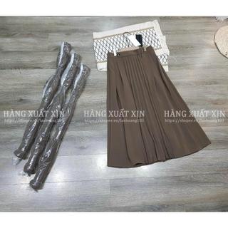 Chân váy xếp ly midi Vero phối cúc